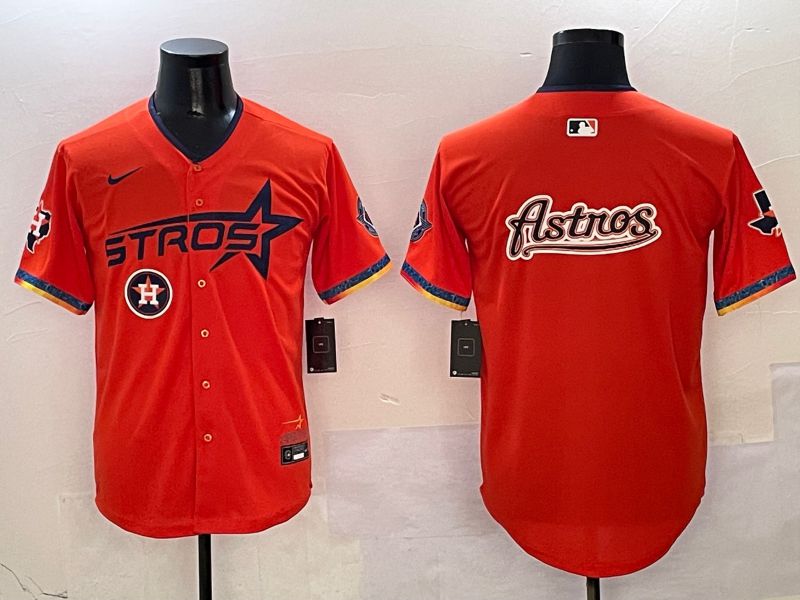 Men Houston Astros Blank Orange Fourth generation Joint Name Nike 2025 MLB Jersey style 12->houston astros->MLB Jersey